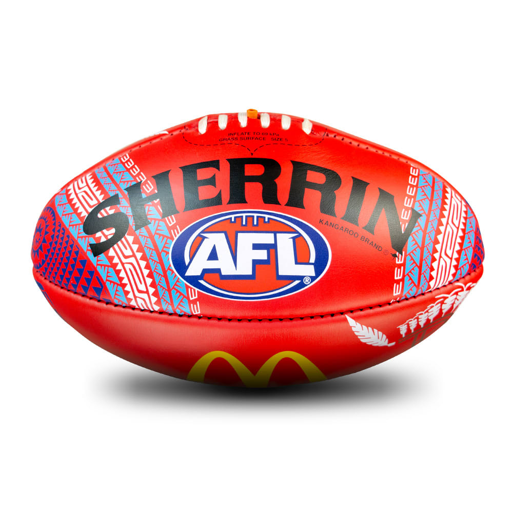 オーストラリアンフットボール　フッティ　SHERRIN AFL Sherrin 2024 Sir Doug Nicholls Round Official Game Football - Red