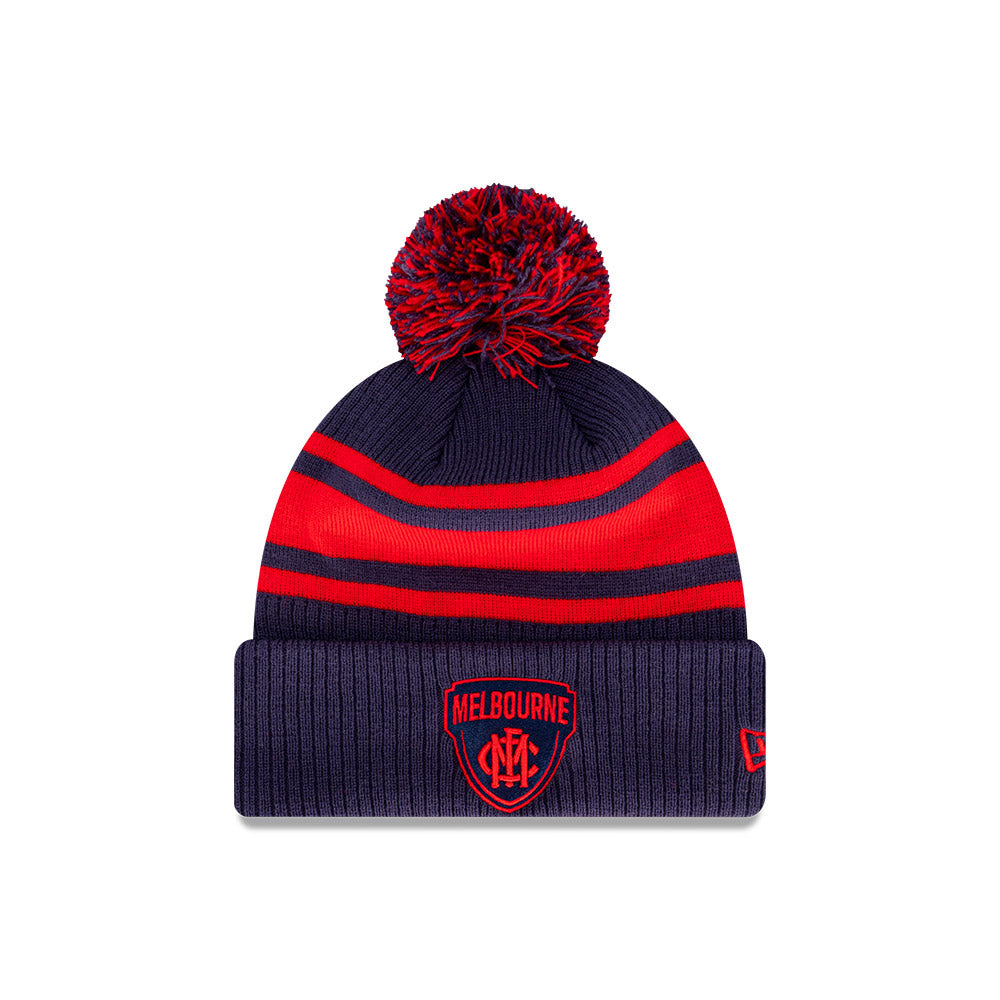Melbourne Demons New Era Stripe Knitted Beanie – The AFL Store