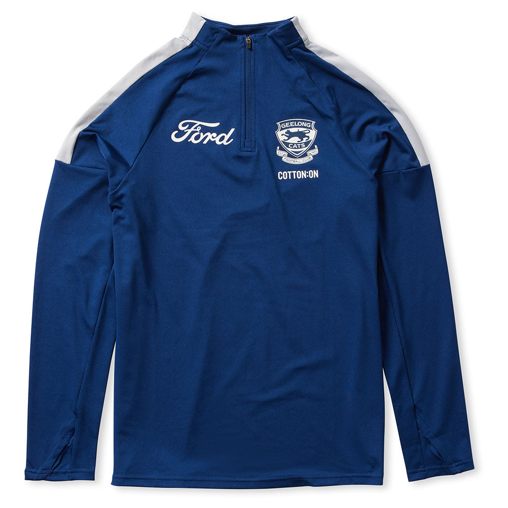 Geelong Cats 2026 Long Sleeve Zip Performance Top Mens – The AFL Store
