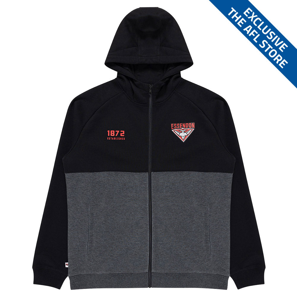 Essendon Mens Zip Tech Fleece Hoodie