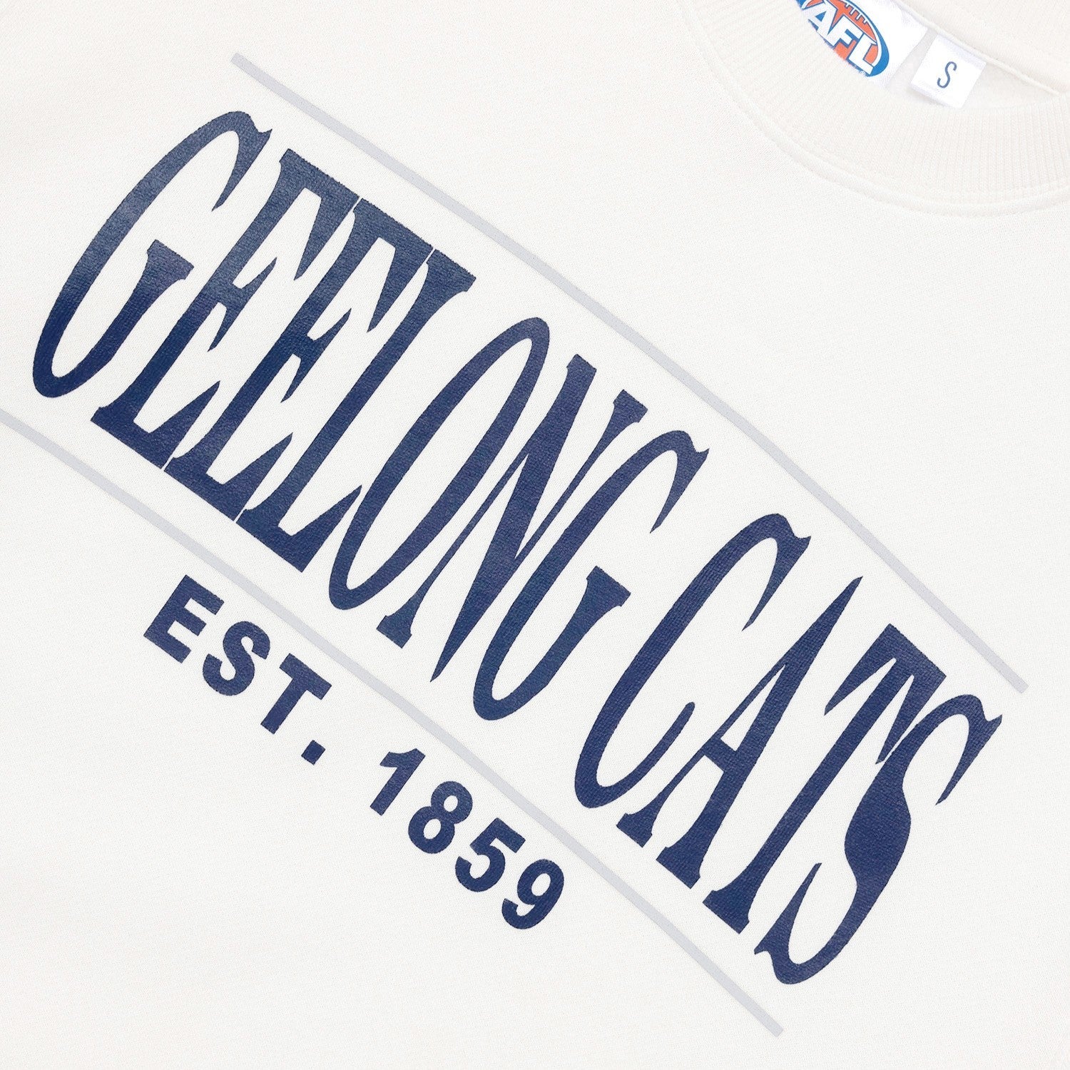 Geelong Cats Womens Stripe Sleeve Crew The AFL Store