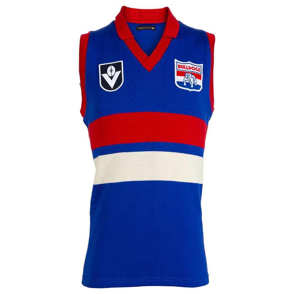Western Bulldogs Mens Wool Sleeveless Vintage Jumper â The AFL Store
