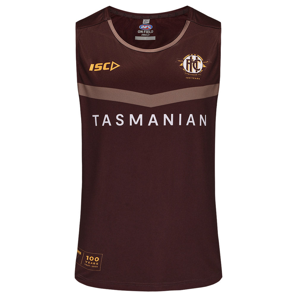 Hawthorn 2025 Authentic 100 Year Brown Training Singlet