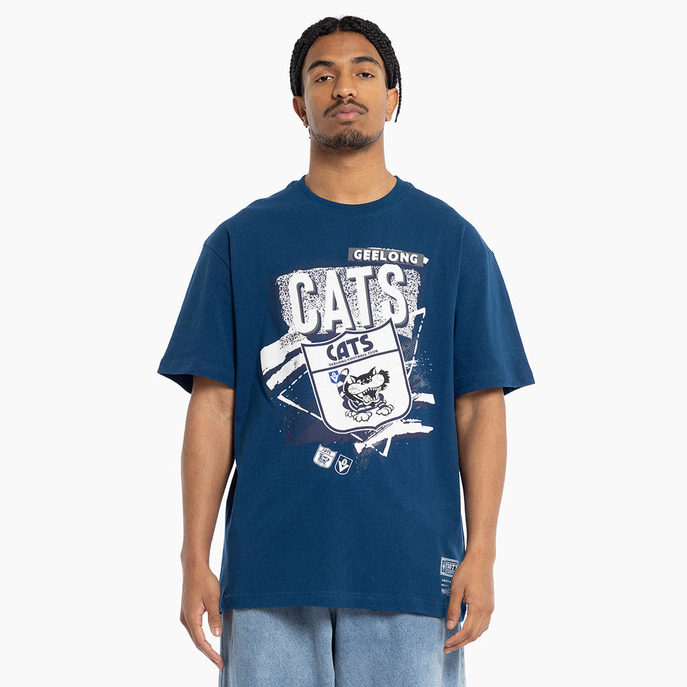Geeong / wrap cross shirt Geelong Cats Mitchell & Ness Abstract 