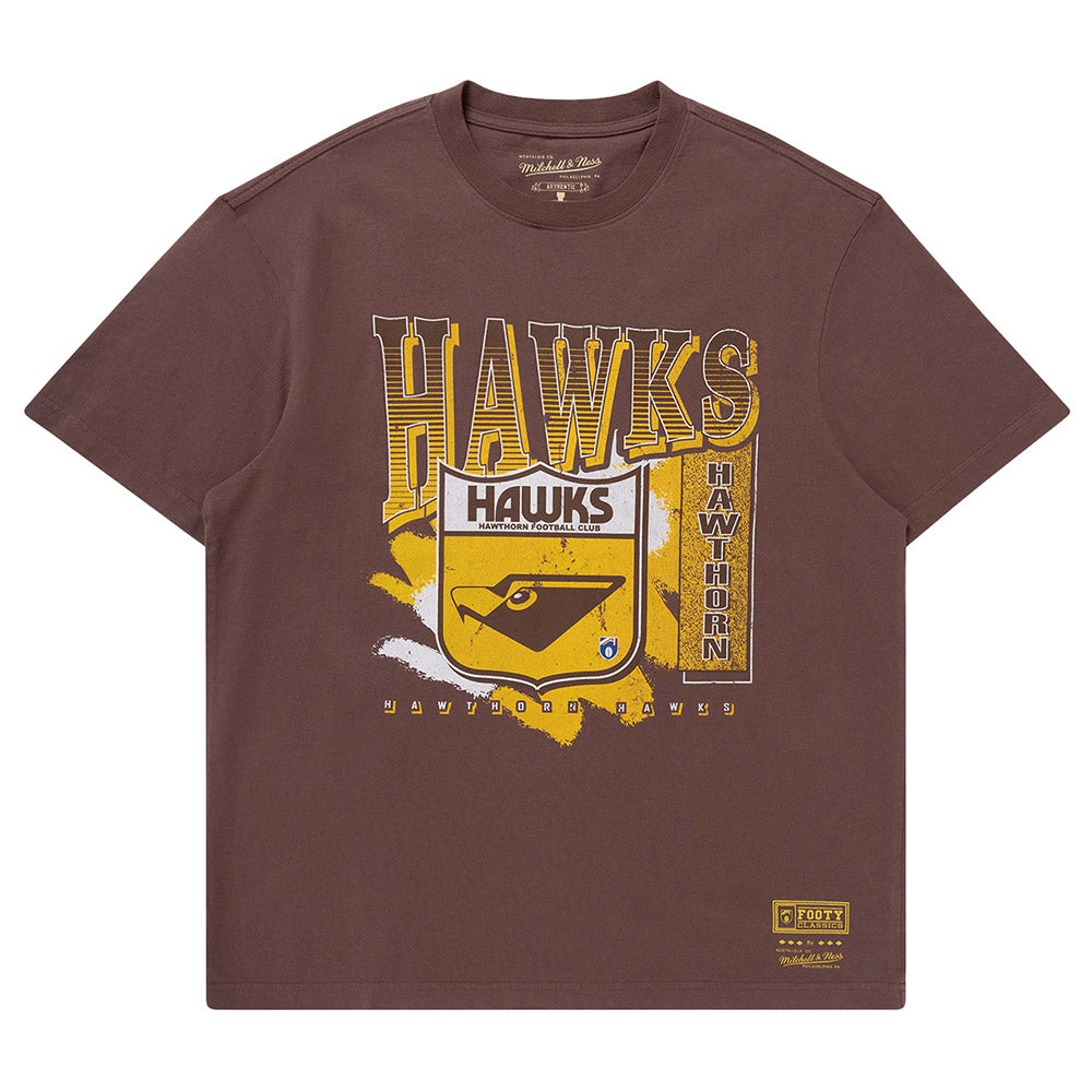 Hawthorn Mitchell Ness Adults Vintage Brush Off Tee