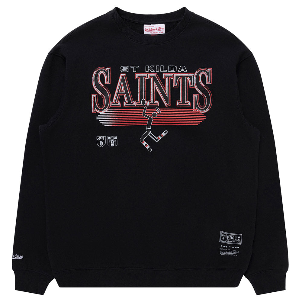 St Kilda Mitchell Ness Adults Underscore Crew Neck Sweater – The