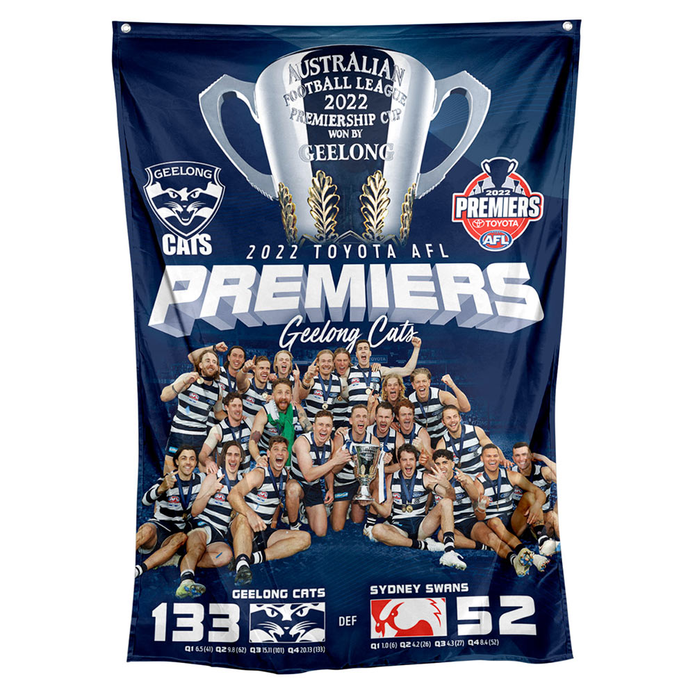 Geelong Cats 2022 Premiers Wall Flag The AFL Store