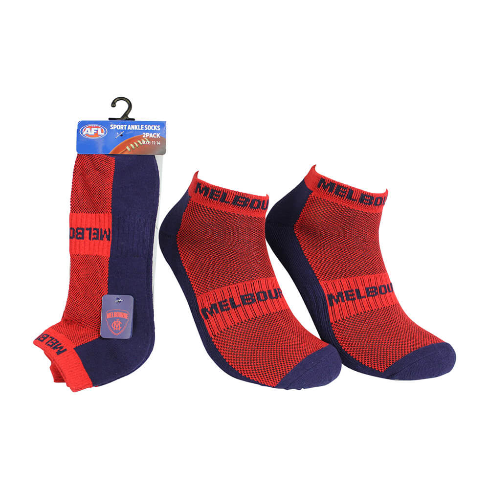 Melbourne Demons Mens Ankle Socks 2Pk The AFL Store