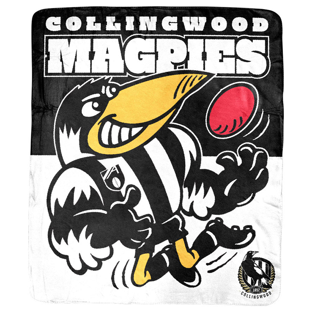 Collingwood Retro Mascot Coral Fleece Throw Rug – The AFL Store