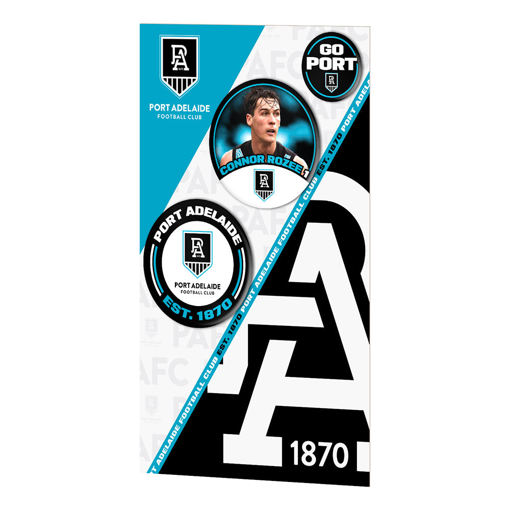 Port Adelaide 3 Badge Card - Conner Rozee – The AFL Store