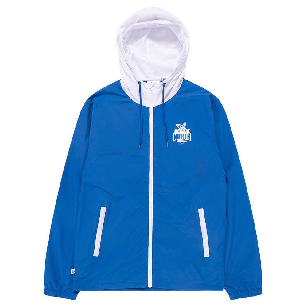 North melbourne team crest full zip nylon windbreaker the afl store